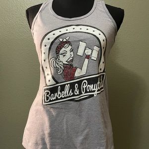 Barbells and Ponytails racerback tank top